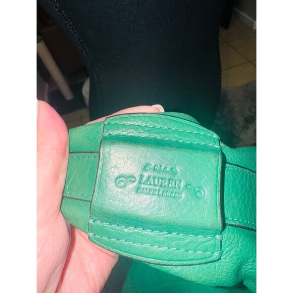 Ralph Lauren Green Pebble Leather Hobo Shoulder Bag Luxury Money Sustainable - Picture 6 of 16